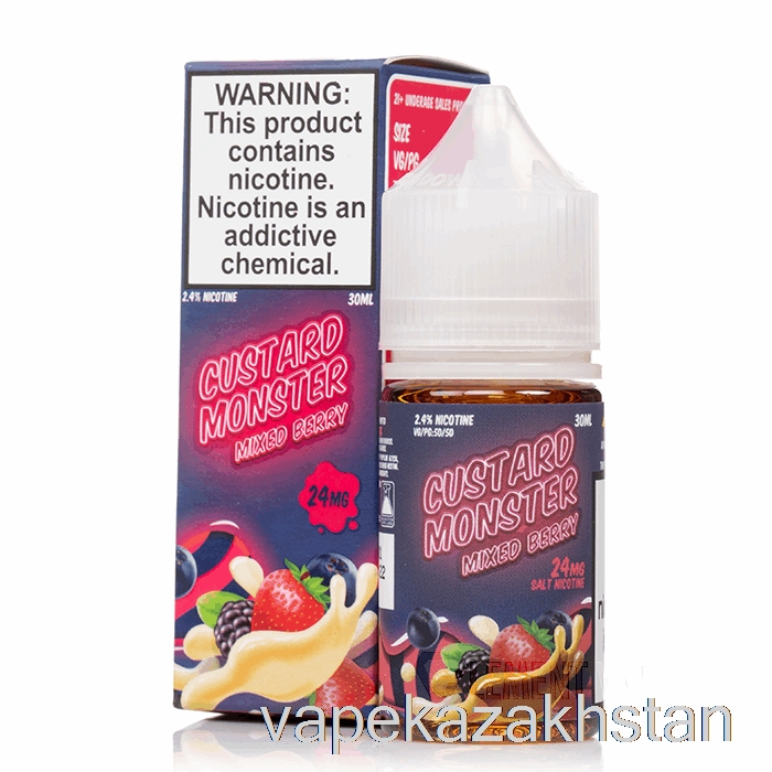Vape Kazakhstan Mixed Berry - Custard Monster Salts - 30mL 24mg